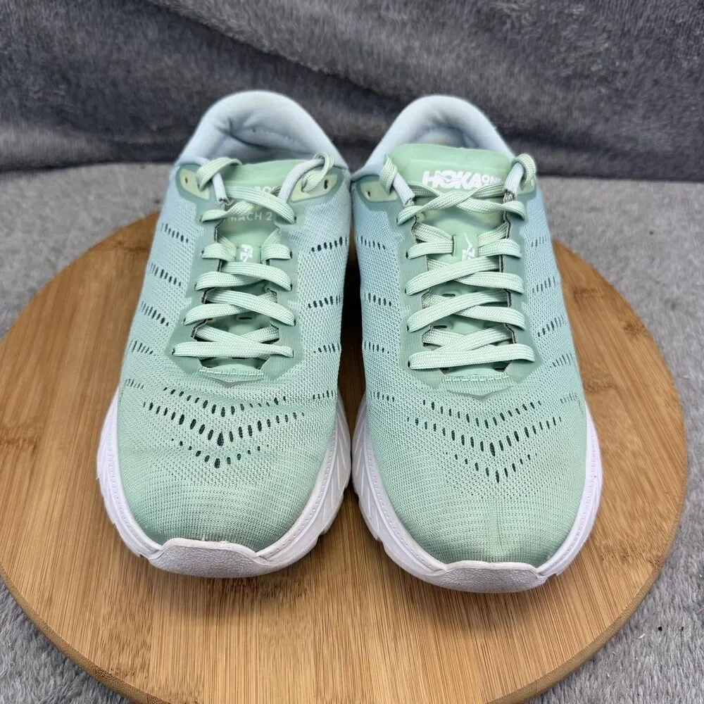 Hoka One One Mach 2 Shoes Womens Size 7 Green Running Sneakers 1099722 ALCH